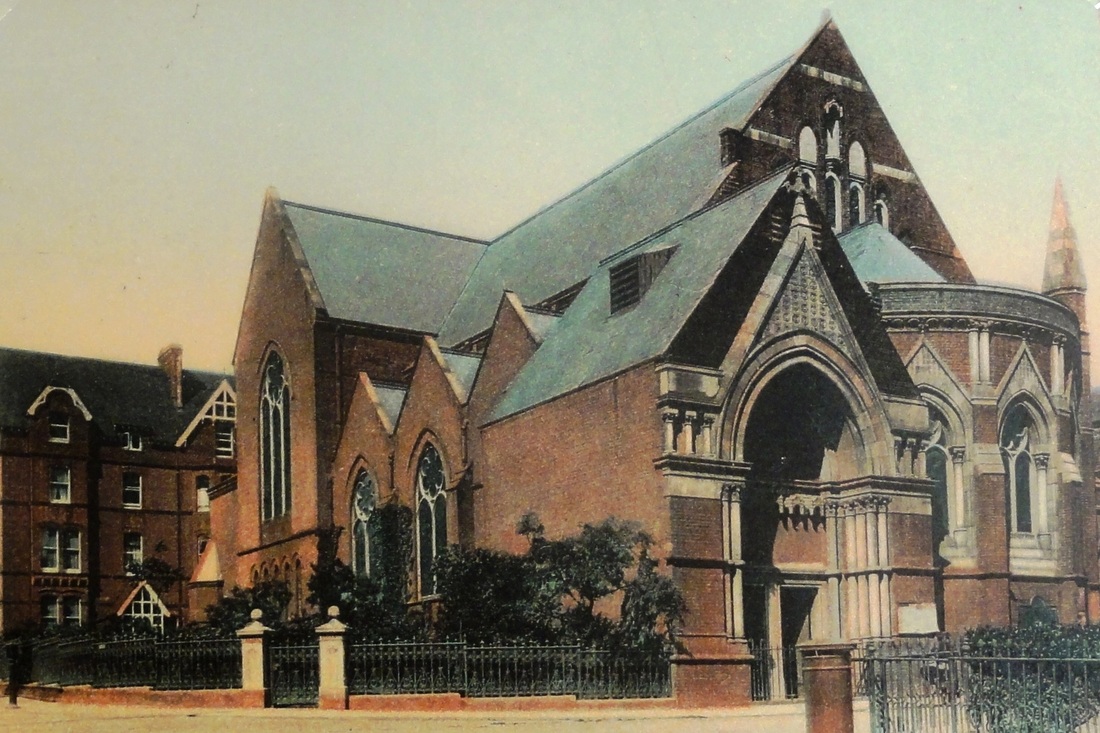 A tinted postcard view of St Mary's Church photographed in about 1905.
